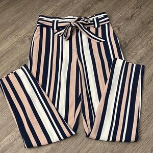 Express High Waisted Belted Paper Bag Ankle Dress Pants